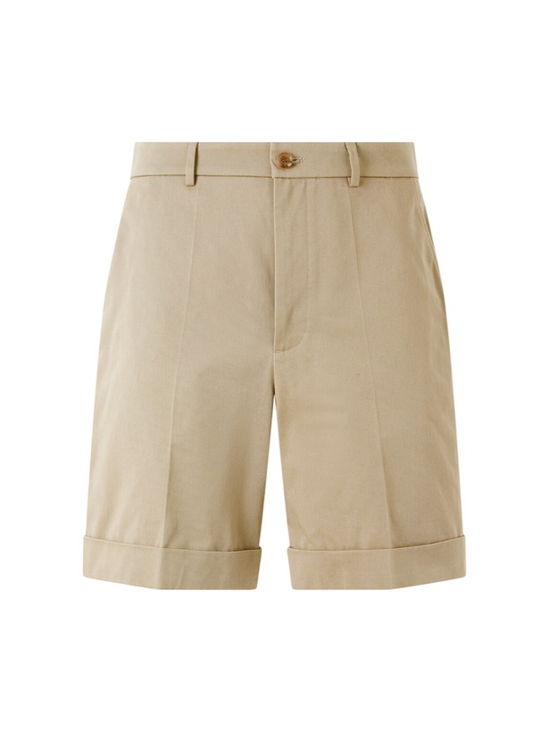 Photo: Valentino Garavani - Straight-Leg Cotton-Gabardine Shorts - Neutrals