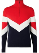 Fusalp - Donovan Striped Knitted Half-Zip Sweater - Blue