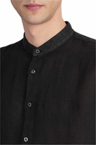 120% Lino Shirt In Black Linen