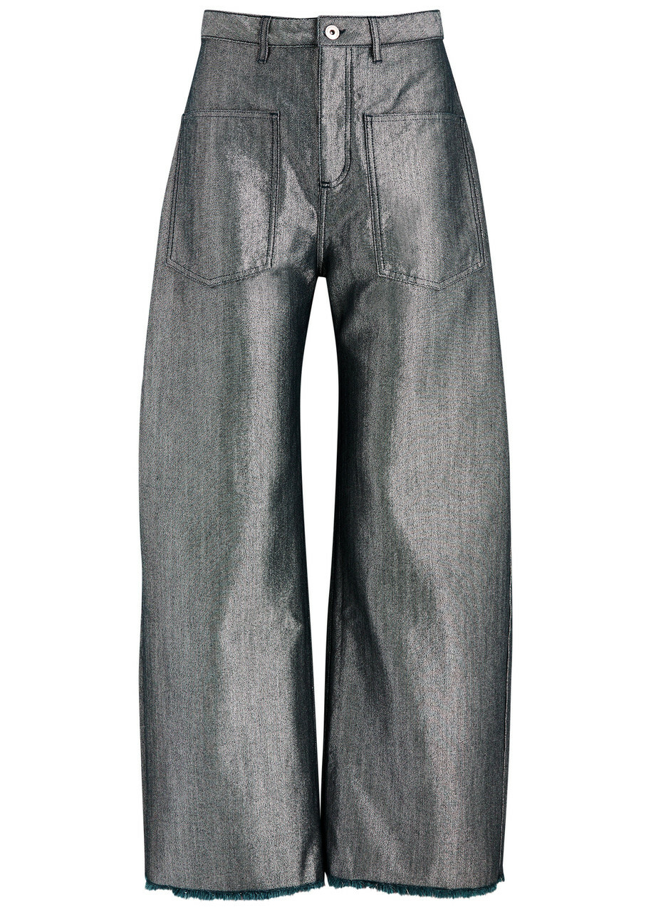 Marques' Almeida Metallic Wide-leg Jeans Silver