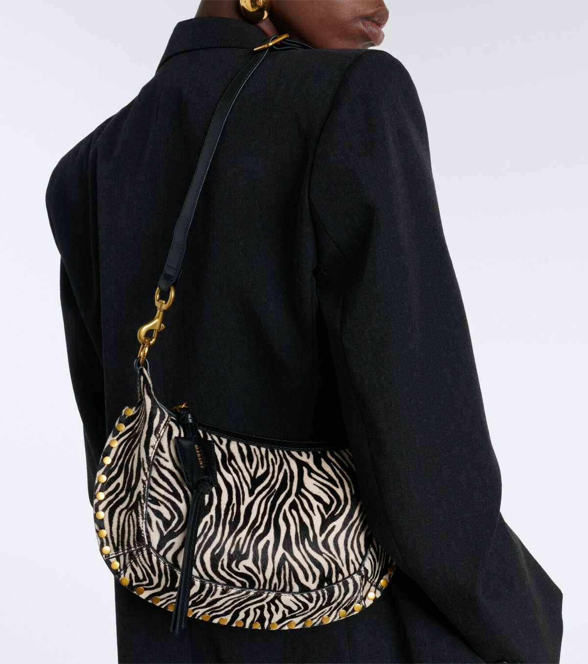 Isabel Marant Oskan Moon printed calf hair shoulder bag