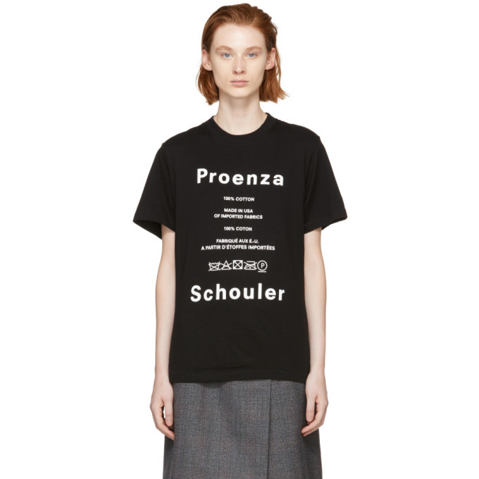 Proenza Schouler Black PSWL Care Label T Shirt Proenza Schouler