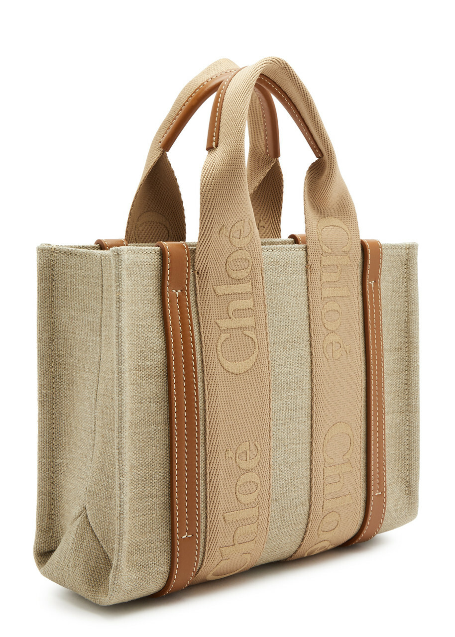 Chloe Woody Small Canvas Tote - Tan - One Size