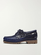 Timberland - Jacquemus Croc-Effect Leather Boat Shoes - Blue