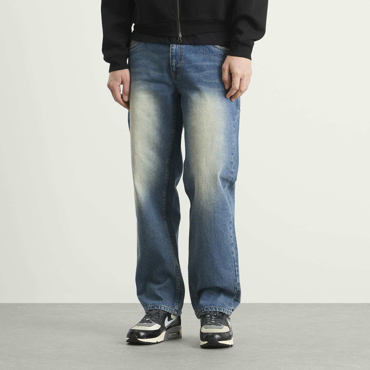 Dime Men's Relaxed Denim Jeans in Sandblasted Indigo