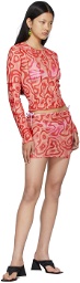 OMIGHTY SSENSE Exclusive Pink Mesh Lava Miniskirt
