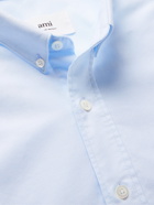 AMI PARIS - Button-Down Collar Logo-Embroidered Cotton Oxford Shirt - Blue - EU 39