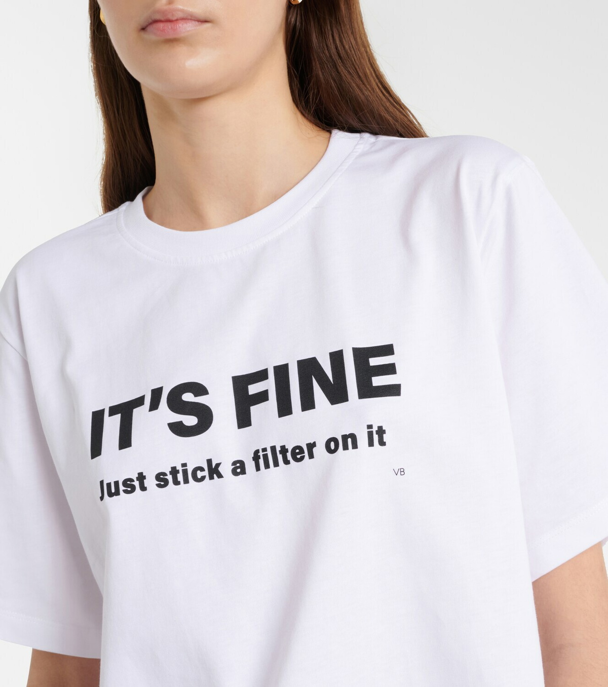 Victoria Beckham Printed cotton jersey T-shirt