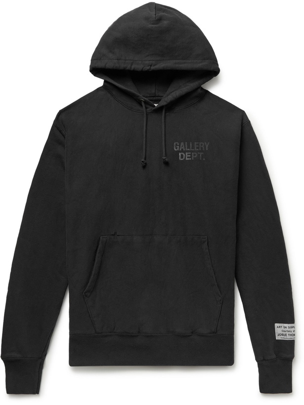 Photo: GALLERY DEPT. - Logo-Print Fleece-Back Cotton-Blend Jersey Hoodie - Black