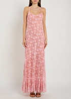 Roberta Einer Anita Embellished Floral-lace Maxi Dress Pink