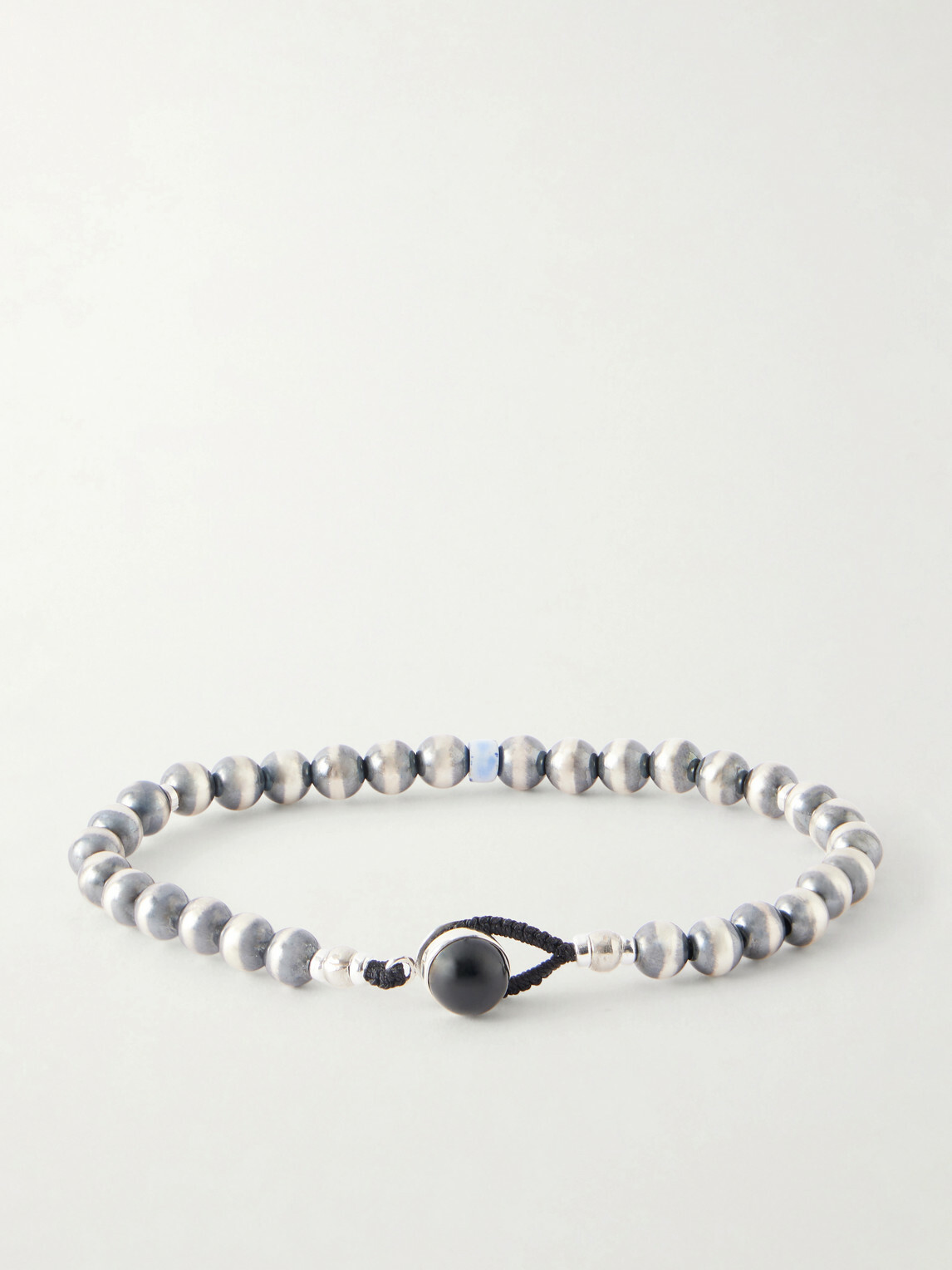 Mikia - Circle5 Sterling Silver Multi-Stone Beaded Bracelet - Silver