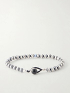 Mikia - Circle5 Sterling Silver Multi-Stone Beaded Bracelet - Silver