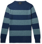 Howlin' - Striped Wool and Cotton-Blend Sweater - Blue