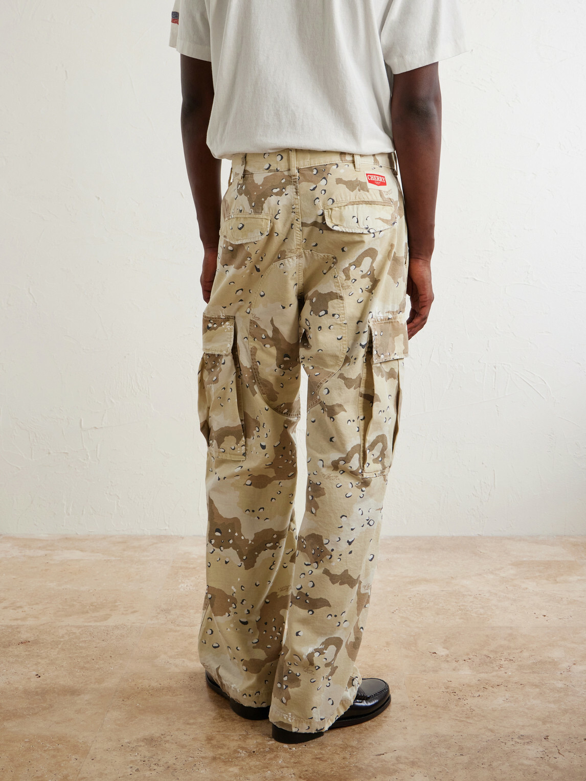 Cherry Los Angeles - Wide-Leg Camouflage-Print Cotton Trousers - Neutrals