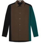 LOEWE - Oversized Colour-Block Poplin Shirt - Brown