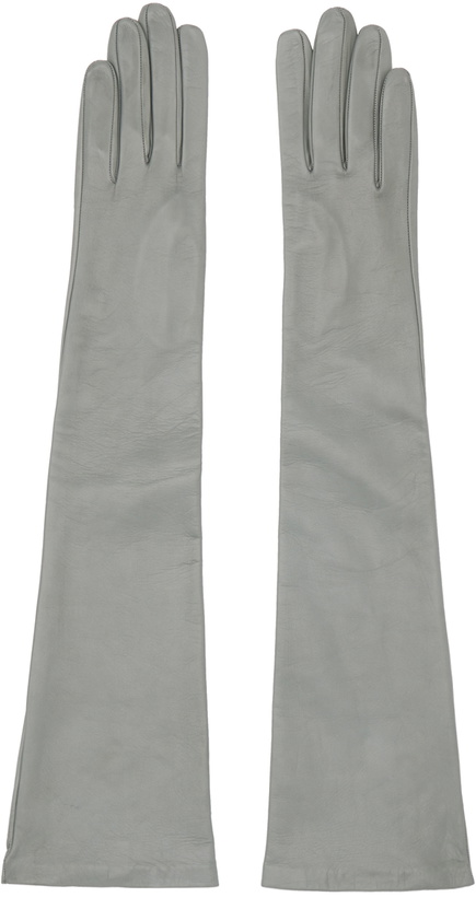 Photo: Dries Van Noten Gray Soft Leather Gloves