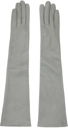 Dries Van Noten Gray Soft Leather Gloves