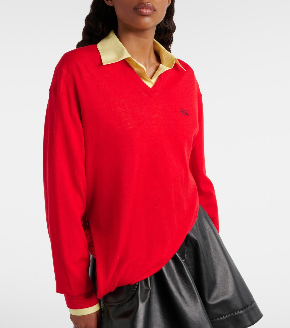 Loewe Double L asymmetric wool sweater