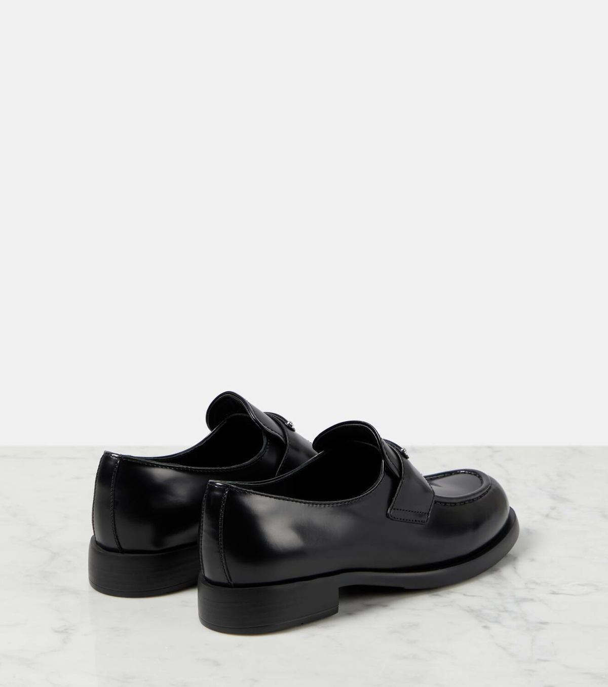 Prada Logo leather loafers