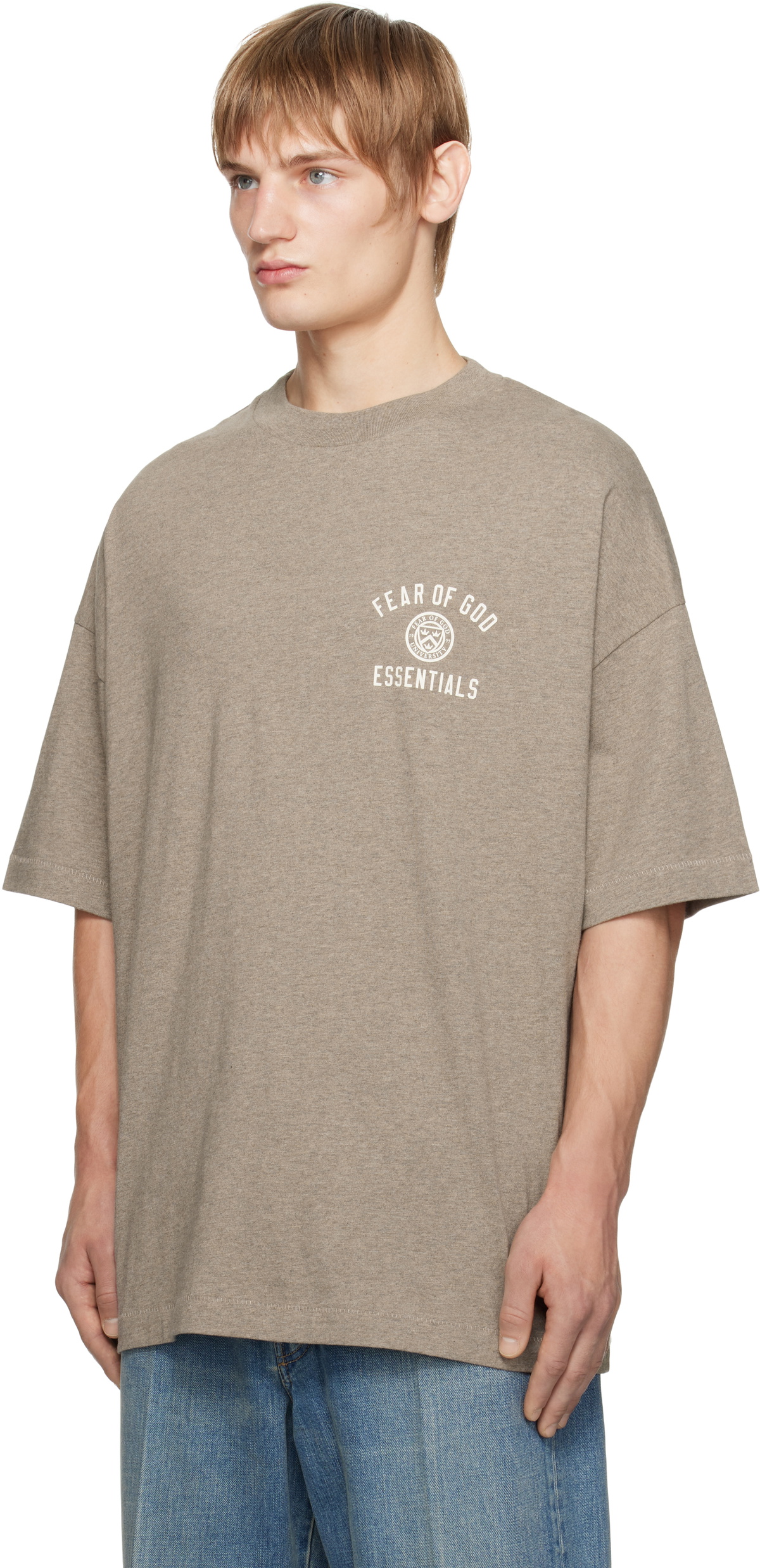 Fear of God ESSENTIALS Gray Jersey Crewneck T-shirt Fear Of