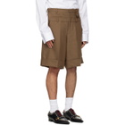 EGONlab Brown Double Waist Wool Shorts