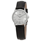 Edox Les Bemonts White Dial Black Leather Ladies Watch 57001 3 AIN