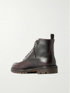 Mr P. - Commander Shearling-Lined Leather Lace-Up Boots - Brown