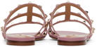 Valentino Garavani Pink Rockstud Flat Slide Sandals