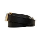 Fendi Black Leather Bag Bugs Double Wrap Bracelet