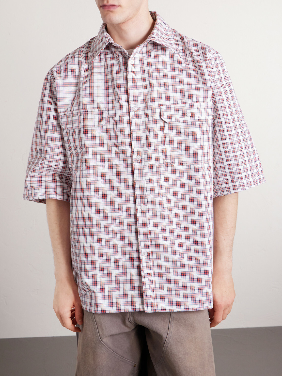 Willy Chavarria - SS Corcoran Checked Woven Shirt - Red