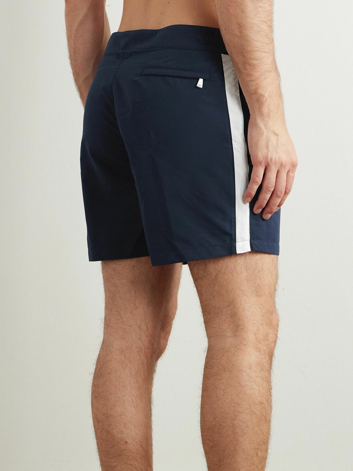 Ralph Lauren Purple label - Straight-Leg Mid-Length Striped Swim Shorts - Blue