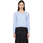 MM6 Maison Margiela Blue Chiffon Overlay Cardigan