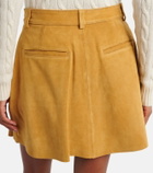 Polo Ralph Lauren High-rise pleated suede skirt
