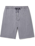 OFFICINE GÉNÉRALE - Phil Garment-Dyed Lyocell, Linen and Cotton-Blend Drawstring Shorts - Blue