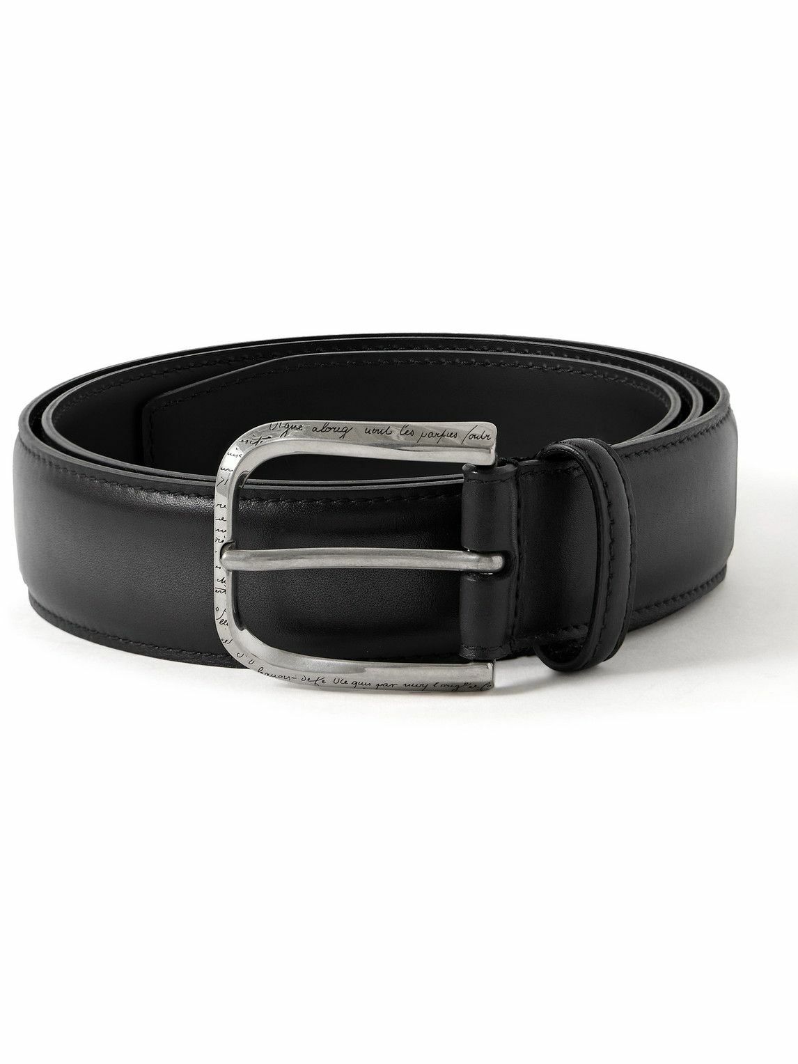Berluti - 3.5cm Scritto Venezia Leather Belt - Black