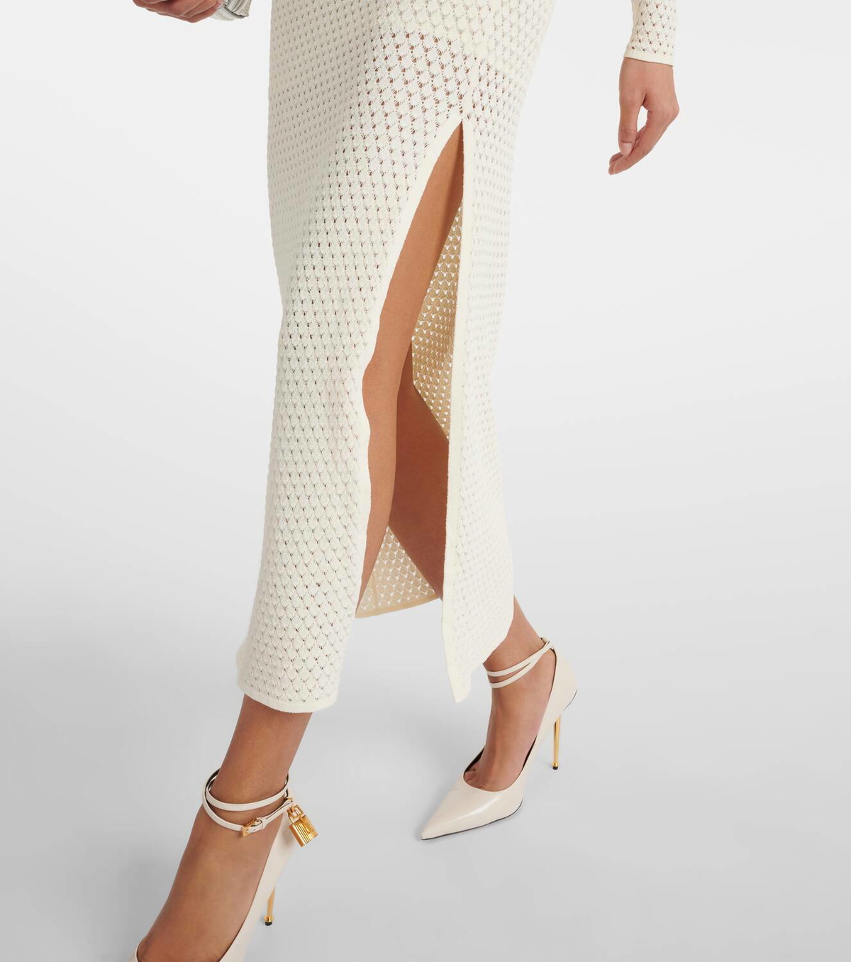 tom ford crochet dress Tom Ford, Layered knit midi dress, Women, Brown, XXS, Dresses, Materialmix