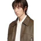 Lemaire Brown Leather Blouson Jacket