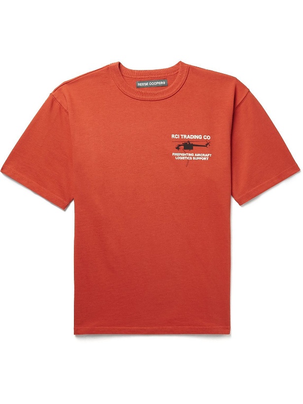 Photo: Reese Cooper® - Skycrane Printed Cotton-Jersey T-Shirt - Orange