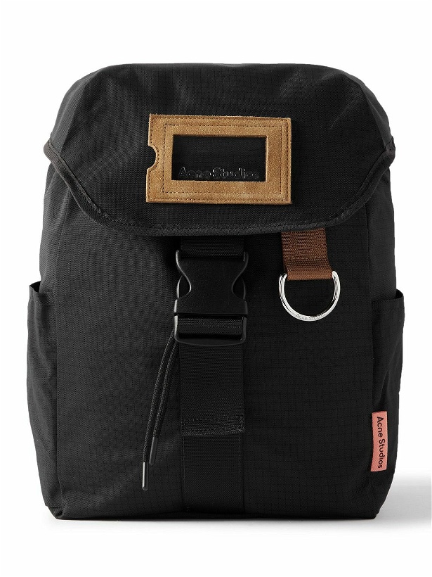 Photo: Acne Studios - Logo-Embossed Suede-Trimmed Ripstop Backpack