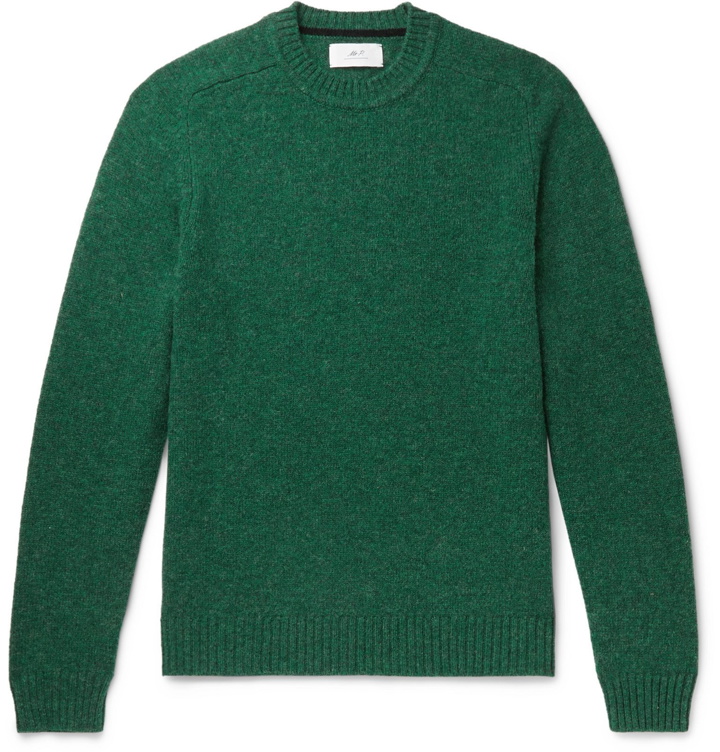 Photo: Mr P. - Mélange Shetland Wool Sweater - Green