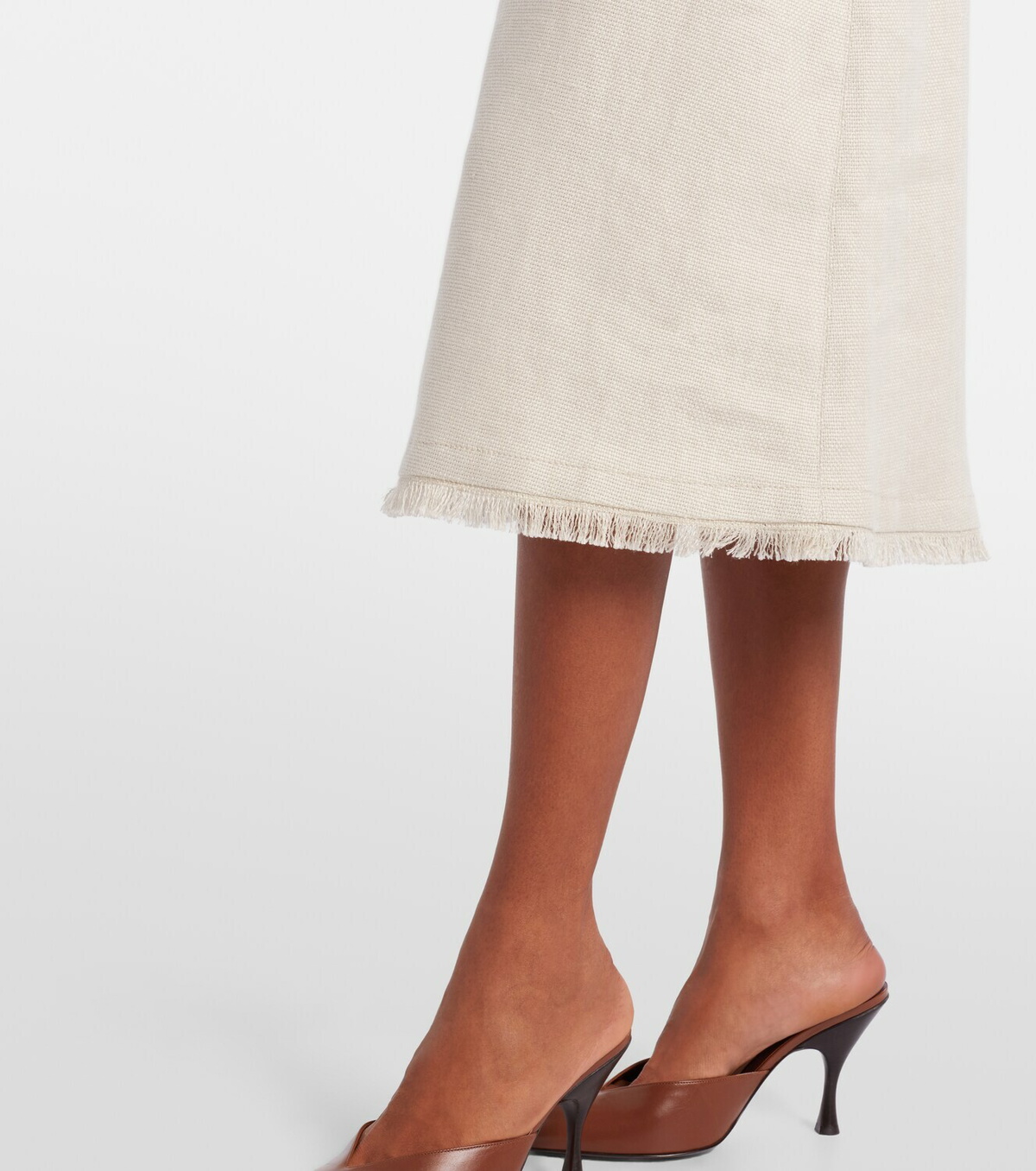 'S Max Mara Fiocchi linen and cotton midi skirt