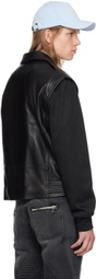 Balmain Black Belted Leather Jacket