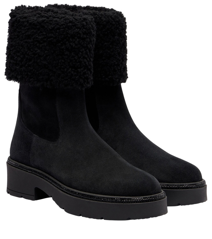 Photo: Rene Caovilla Embellished suede Chelsea boots