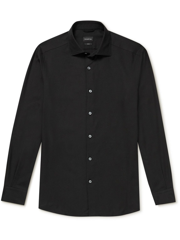 Photo: Ermenegildo Zegna - Cotton and Cashmere-Blend Shirt - Black