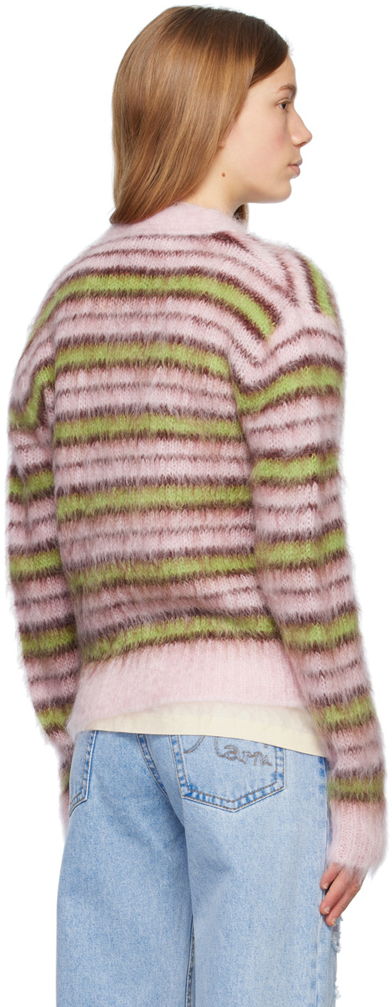 Marni Pink & Green Striped Cardigan