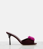 Roger Vivier Epine Rose suede mules