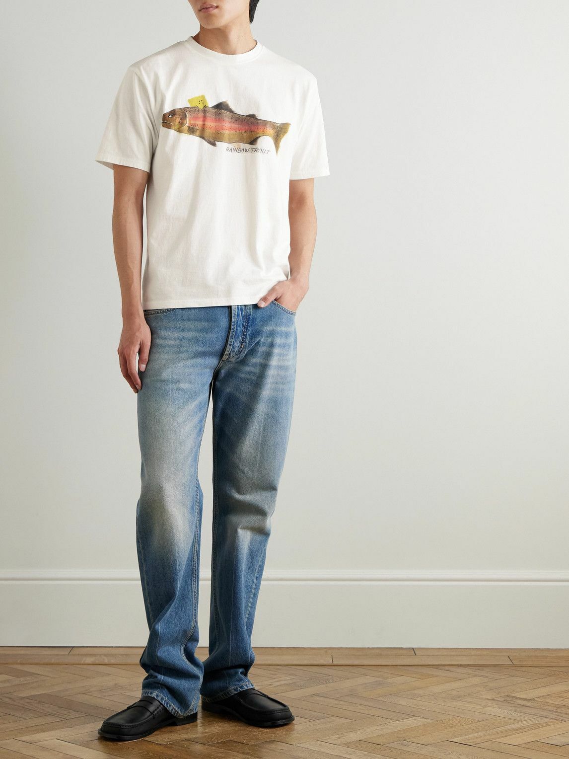 KAPITAL - Printed Cotton-Jersey T-Shirt - White