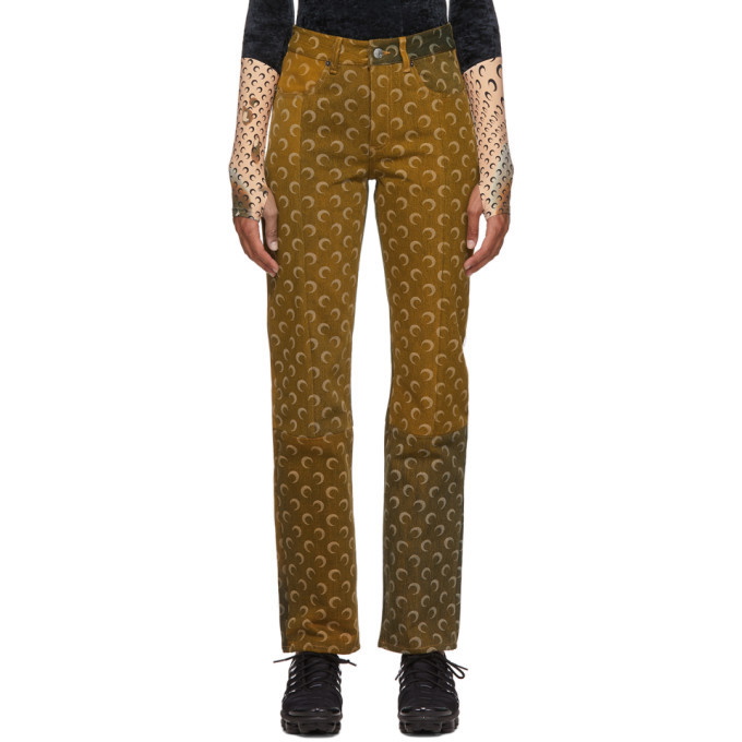 Marine Serre Yellow Moon Patchwork Jeans Marine Serre