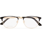 Gucci - D-Frame Gold-Tone and Acetate Optical Glasses - Black