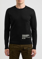 DSQUARED2 Logo-appliqué Wool Jumper Black